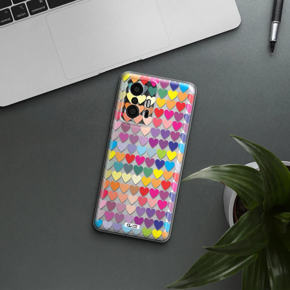 A Colorful Heart Pattern Xiaomi 11T Pro Clear Tpu Case