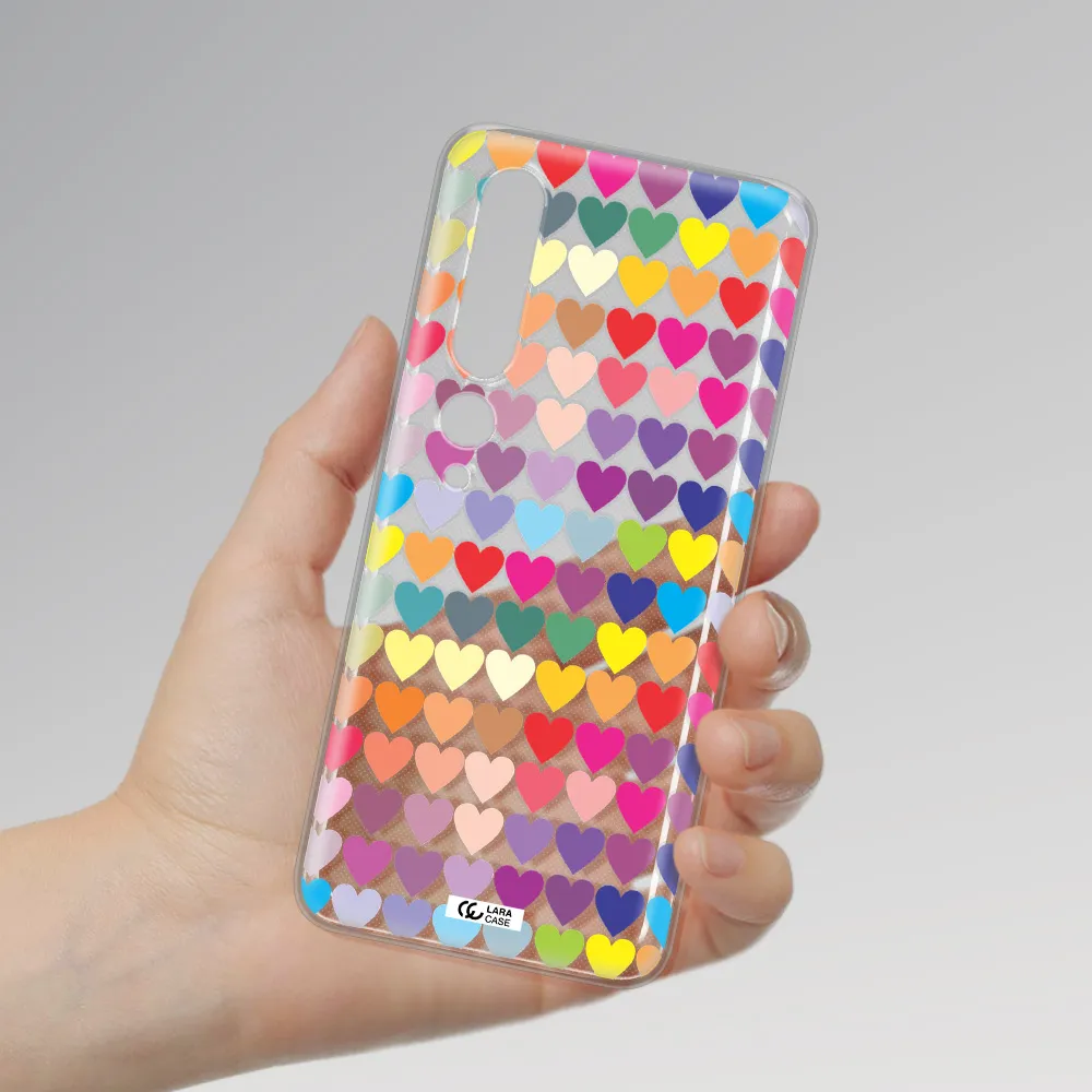 a colorful heart pattern Xiaomi Mi 10 Pro Clear TPU Case