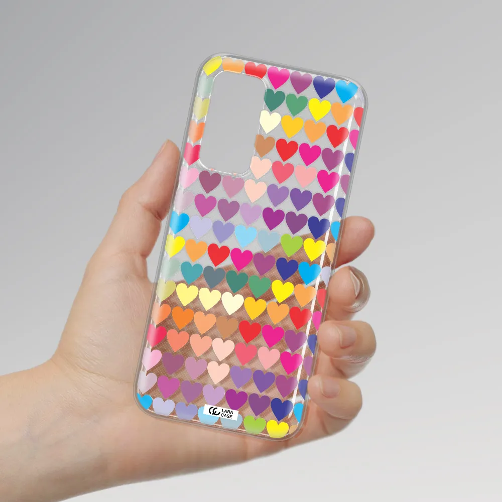a colorful heart pattern Xiaomi Mi 10 T Pro Clear TPU Case