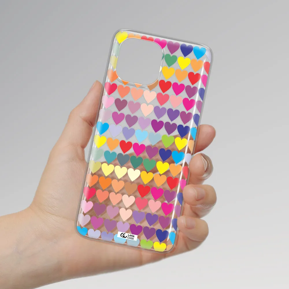 a colorful heart pattern Xiaomi Mi 11 Lite Clear TPU Case