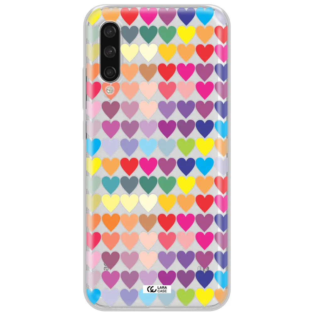 A Colorful Heart Pattern Xiaomi Mi A3 Clear Tpu Case