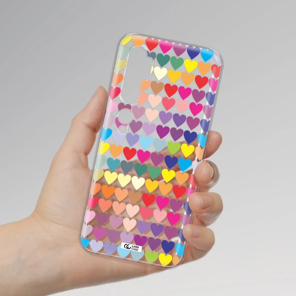 a colorful heart pattern Xiaomi Mi Note 10 Clear TPU Case
