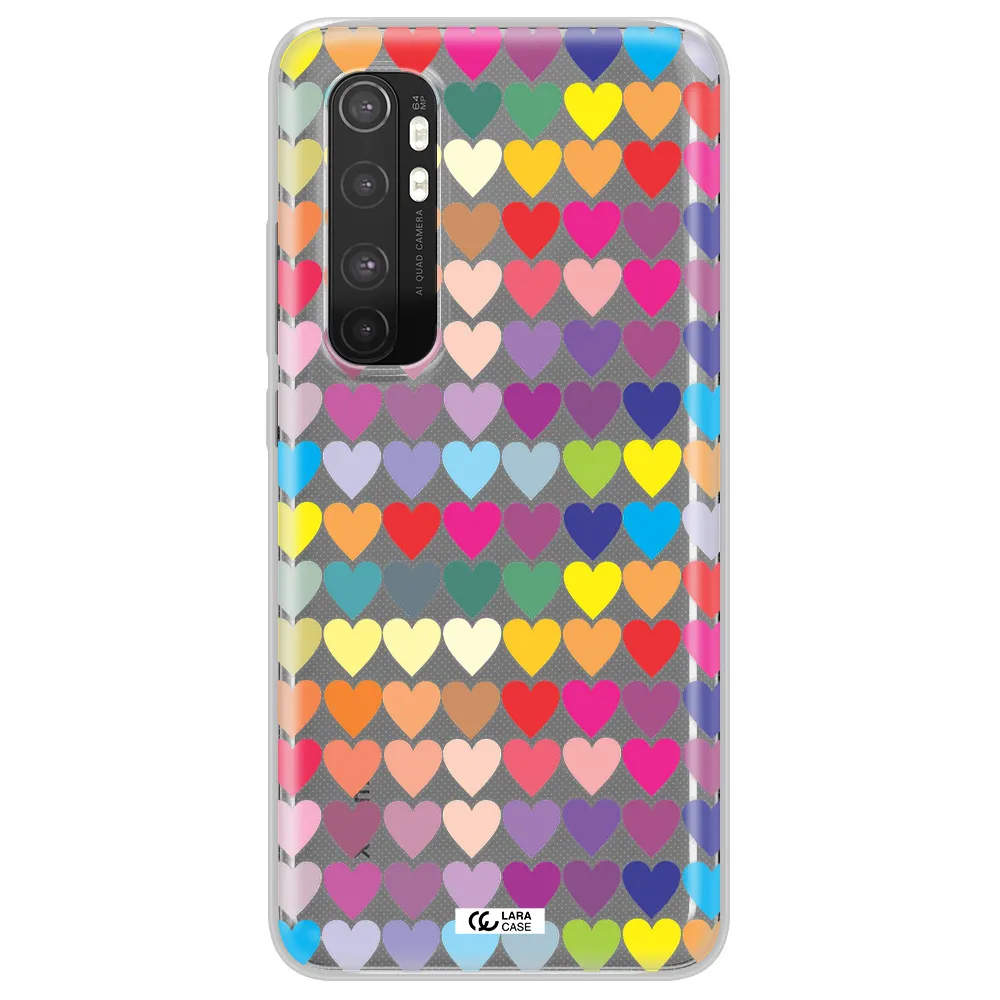 a colorful heart pattern Xiaomi Mi Note 10 Lite Clear TPU Case