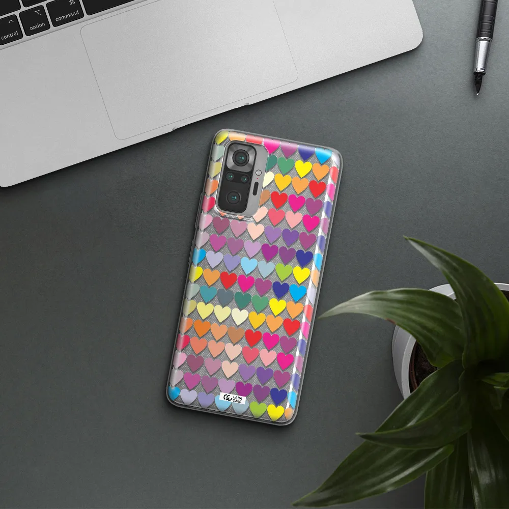 a colorful heart pattern Xiaomi Note 10 Pro Clear TPU Case