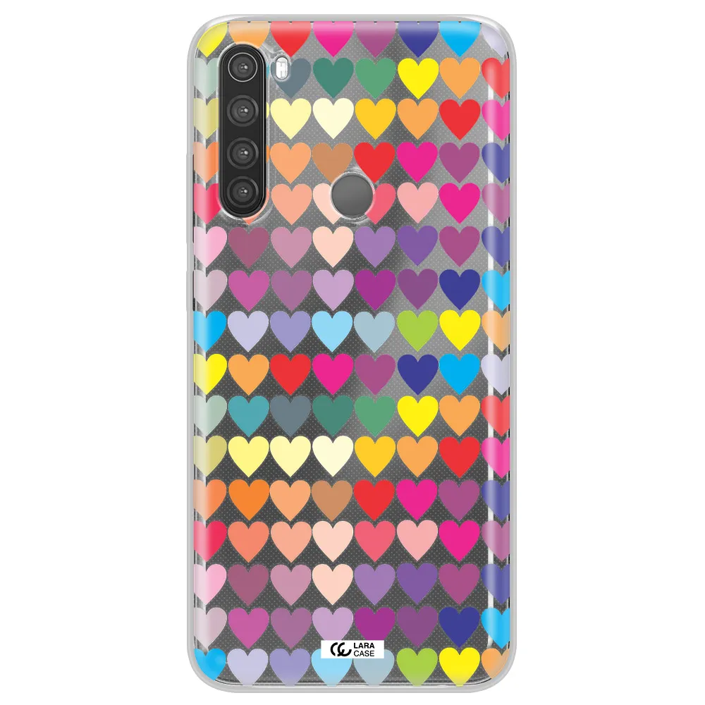 a colorful heart pattern Xiaomi Note 8 Clear TPU Case