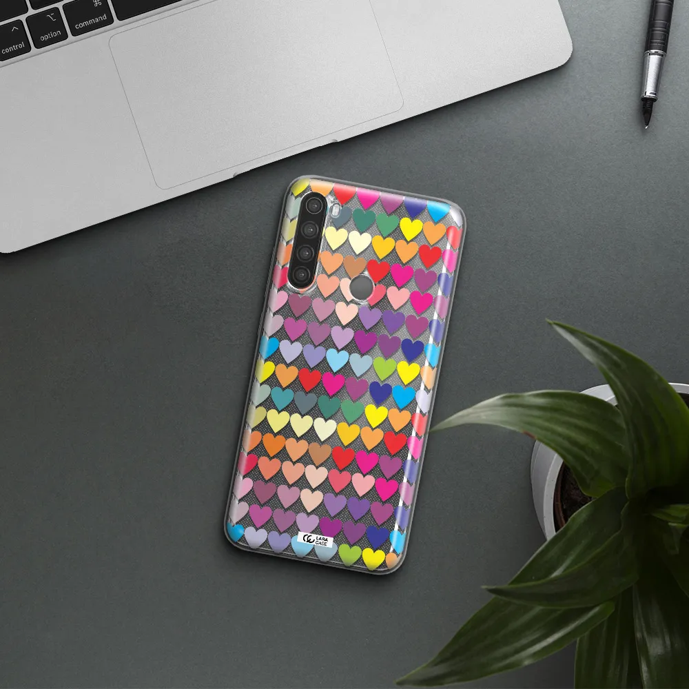 a colorful heart pattern Xiaomi Note 8 Clear TPU Case
