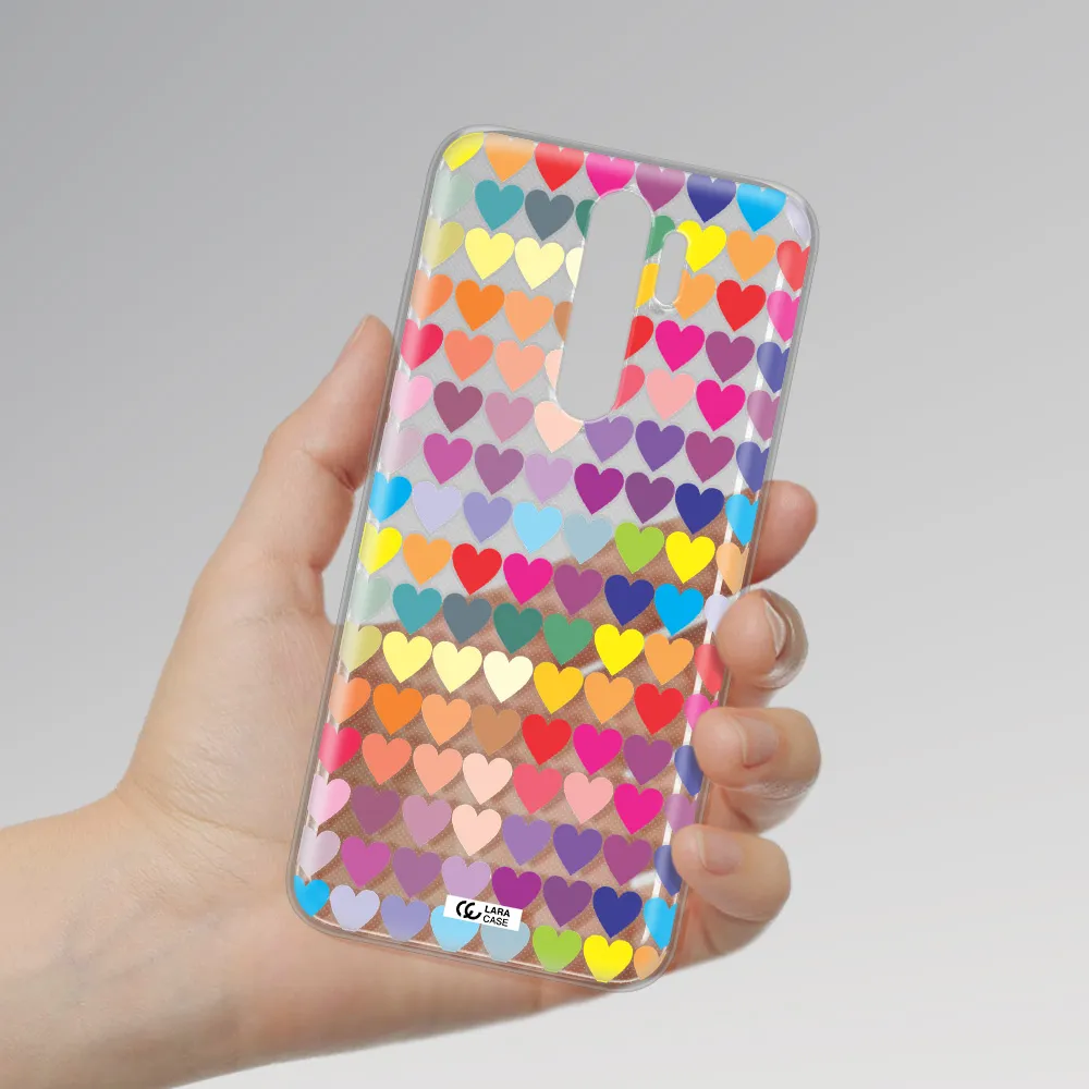 a colorful heart pattern Xiaomi Note 8 Pro Clear TPU Case
