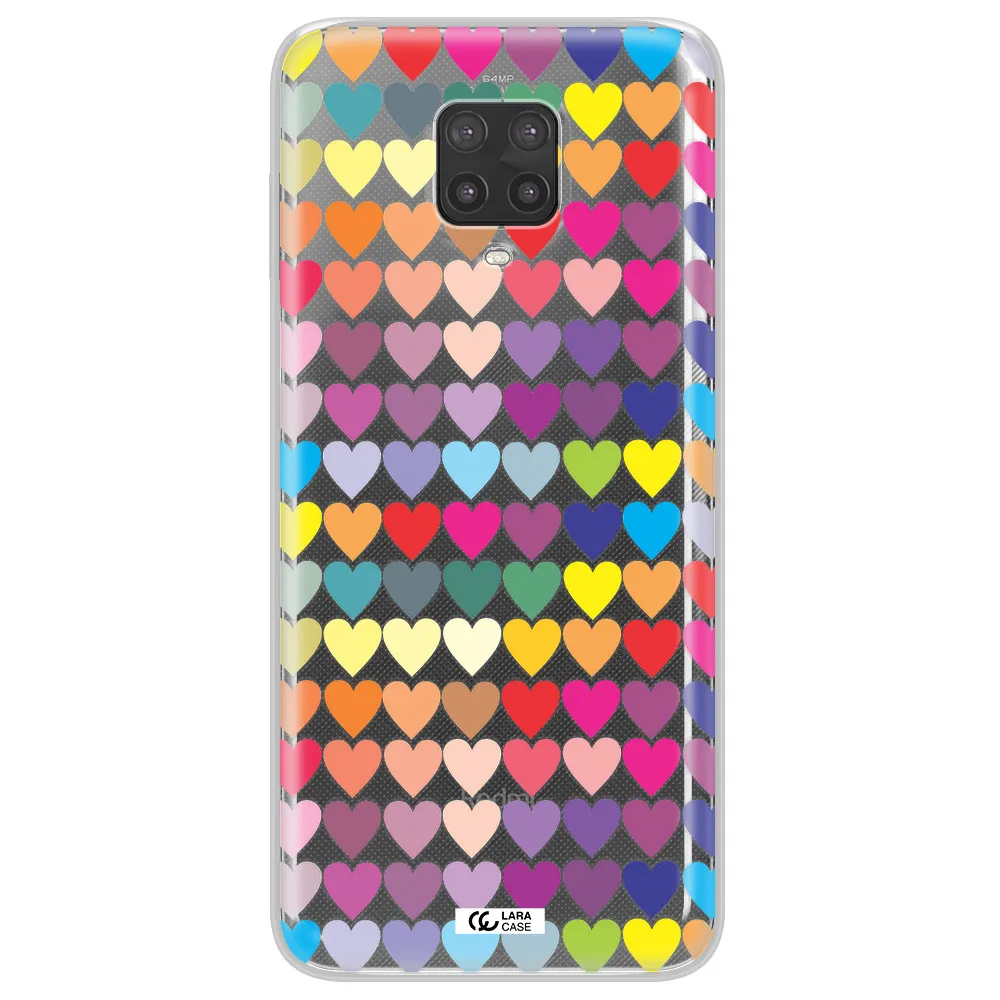 a colorful heart pattern Xiaomi Note 9 Pro Clear TPU Case