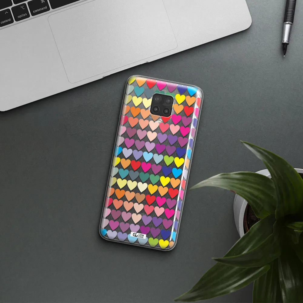 a colorful heart pattern Xiaomi Note 9 Pro Clear TPU Case