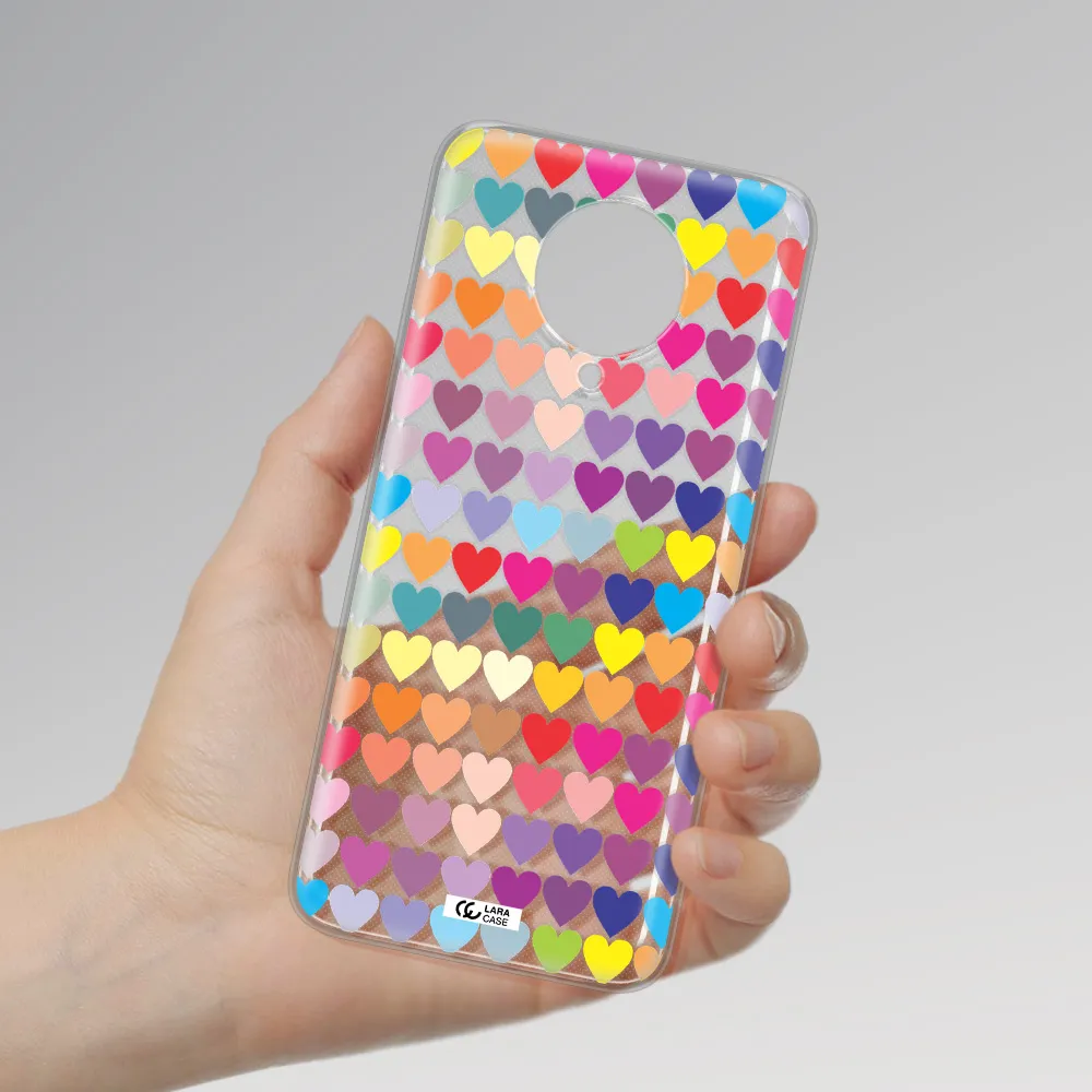 a colorful heart pattern Xiaomi Poco F2 Pro Clear TPU Case