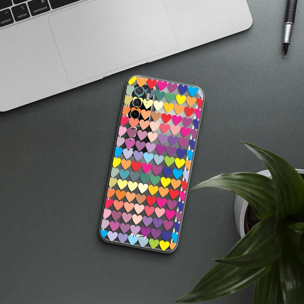 A Colorful Heart Pattern Xiaomi Poco M3 Pro Clear Tpu Case