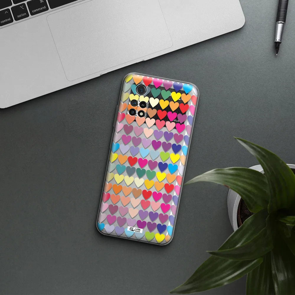 A Colorful Heart Pattern Xiaomi Poco M4 Pro 4G Clear Tpu Case
