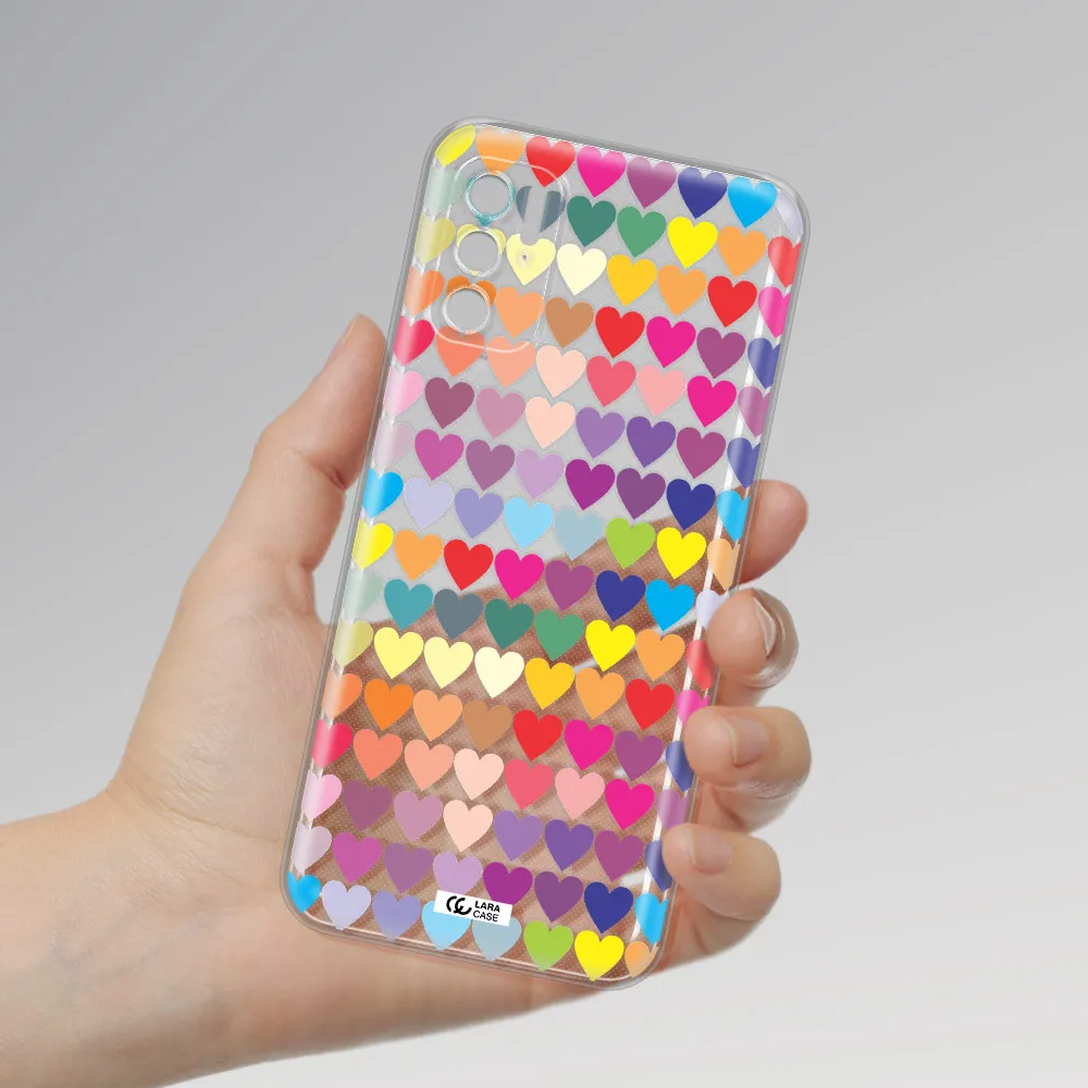 A Colorful Heart Pattern Xiaomi Poco M4 Pro 5G Clear Tpu Case