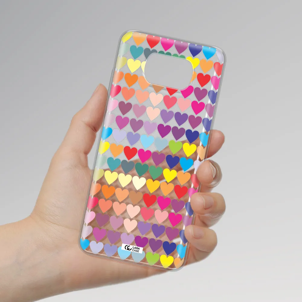 a colorful heart pattern Xiaomi Poco X3 Clear TPU Case