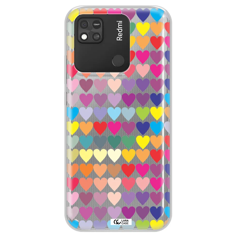a colorful heart pattern Xiaomi Redmi 10A Clear TPU Case
