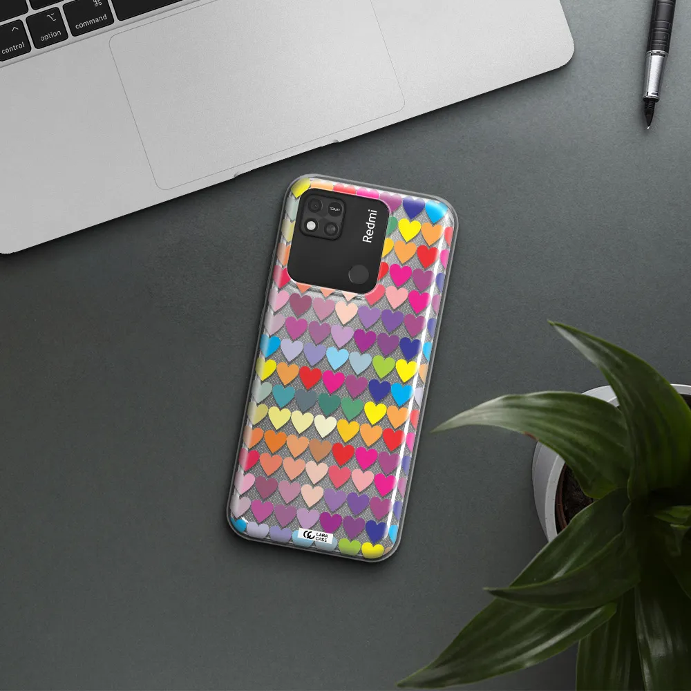 a colorful heart pattern Xiaomi Redmi 10A Clear TPU Case