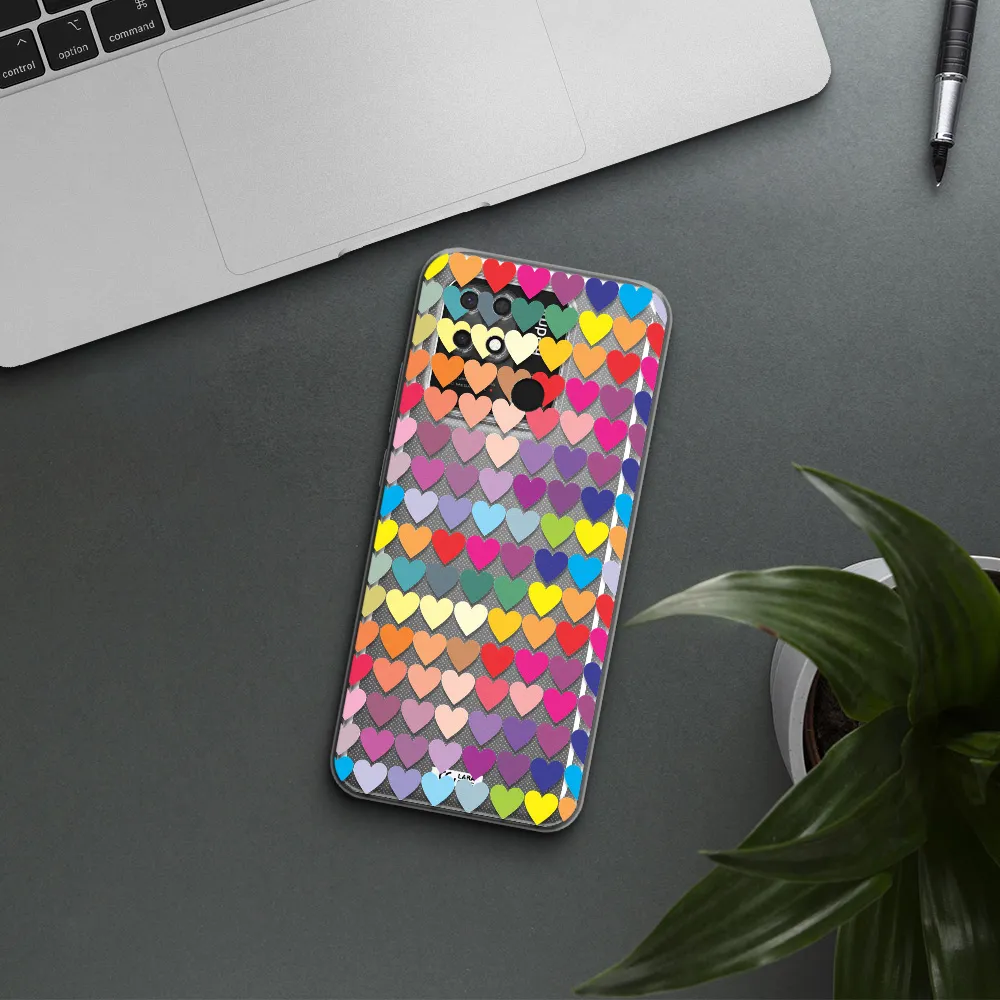 a colorful heart pattern Xiaomi Redmi 10C Clear TPU Case