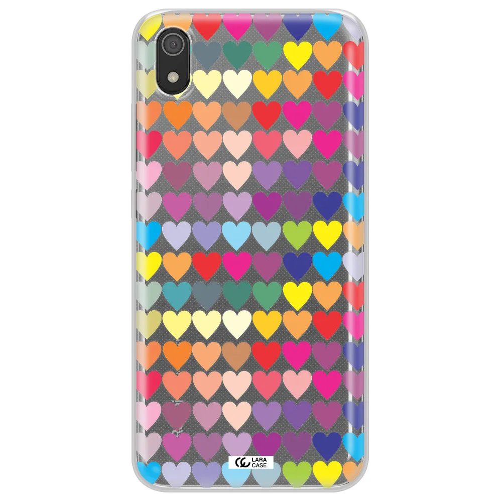 a colorful heart pattern Xiaomi Redmi 7A Clear TPU Case