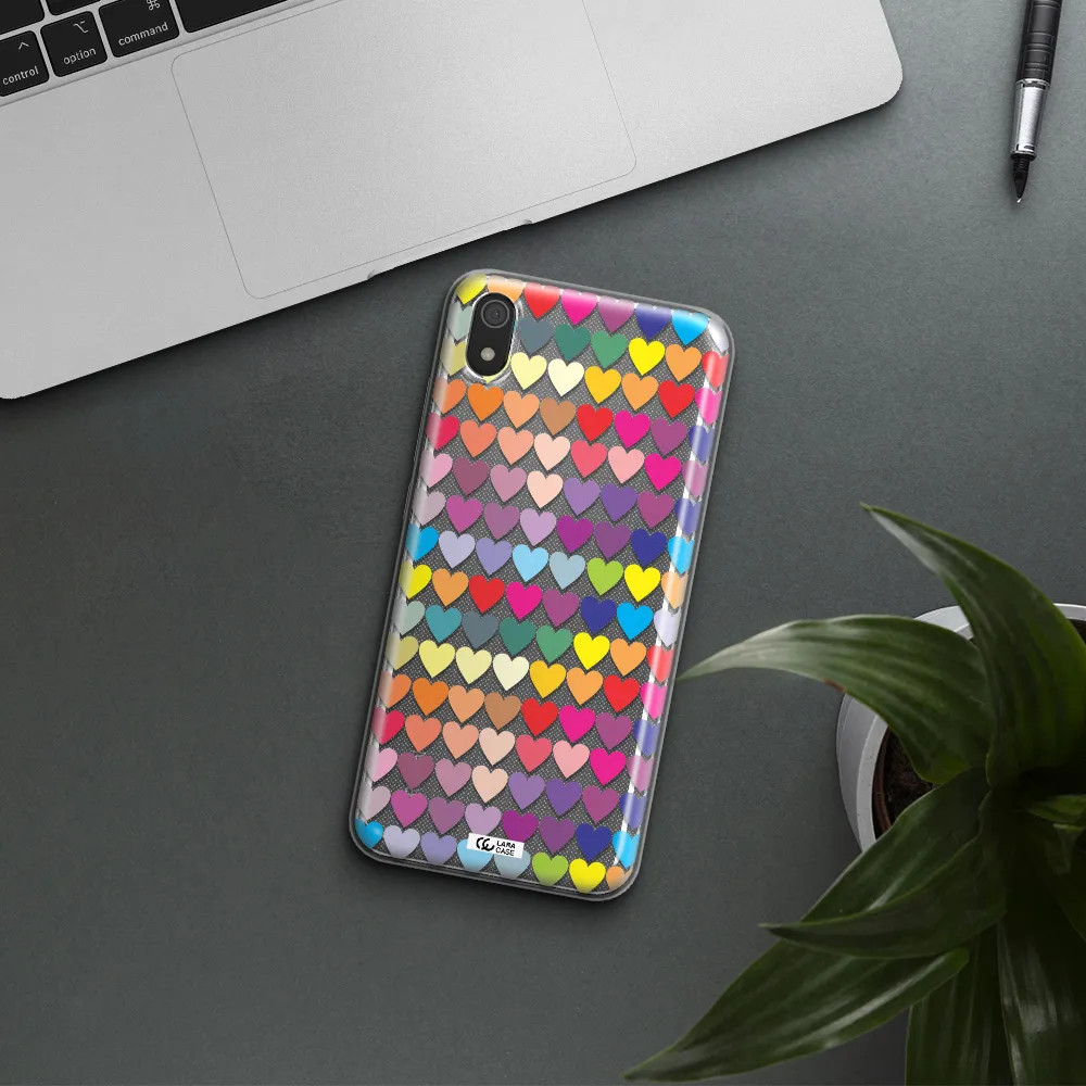 a colorful heart pattern Xiaomi Redmi 7A Clear TPU Case