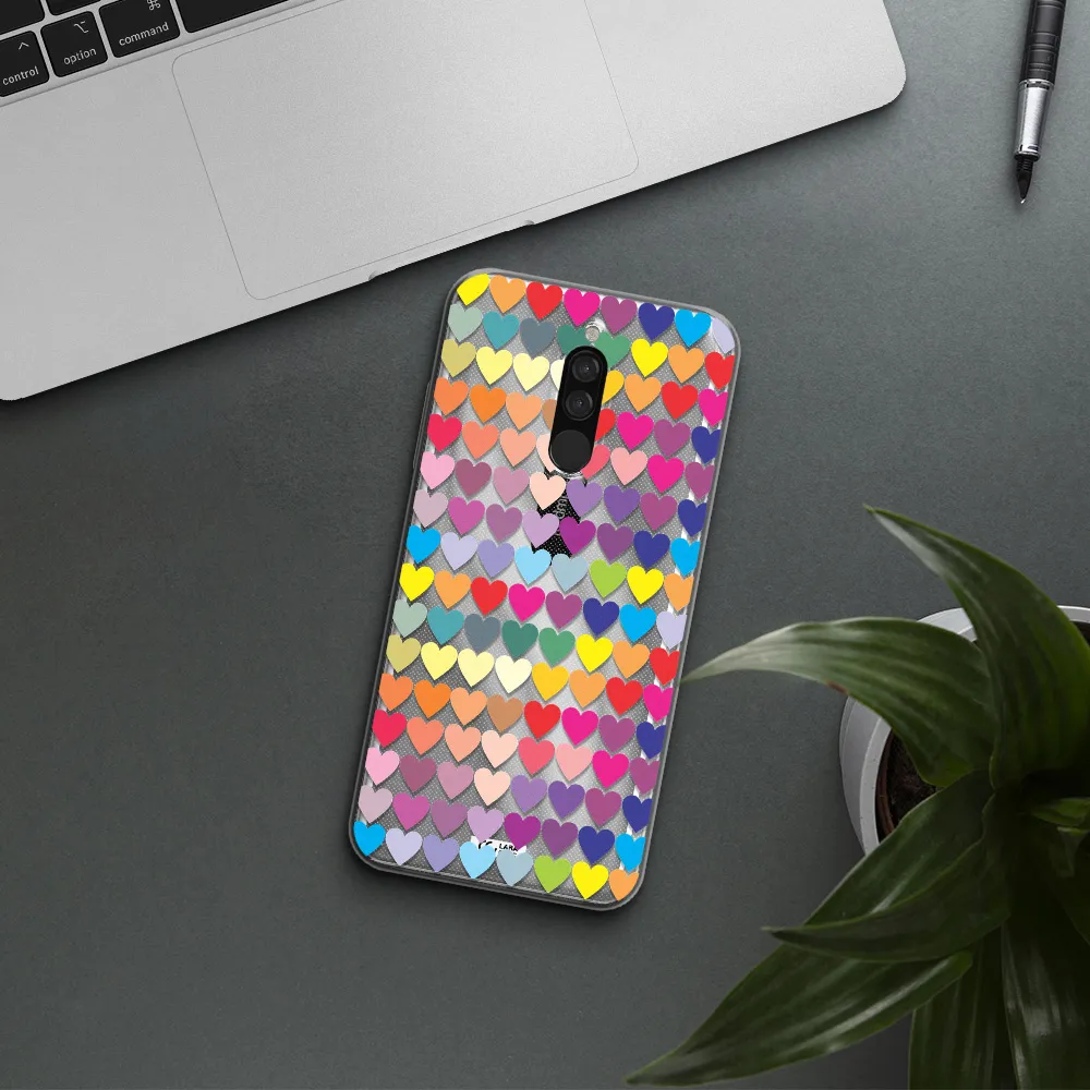 A Colorful Heart Pattern Xiaomi Redmi 8 Clear Tpu Case