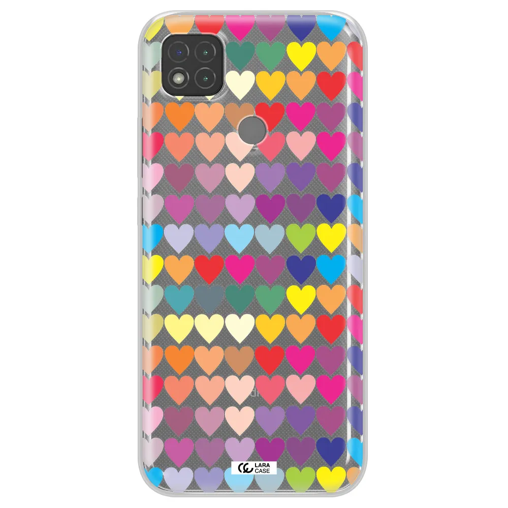 a colorful heart pattern Xiaomi Redmi 9C Clear TPU Case