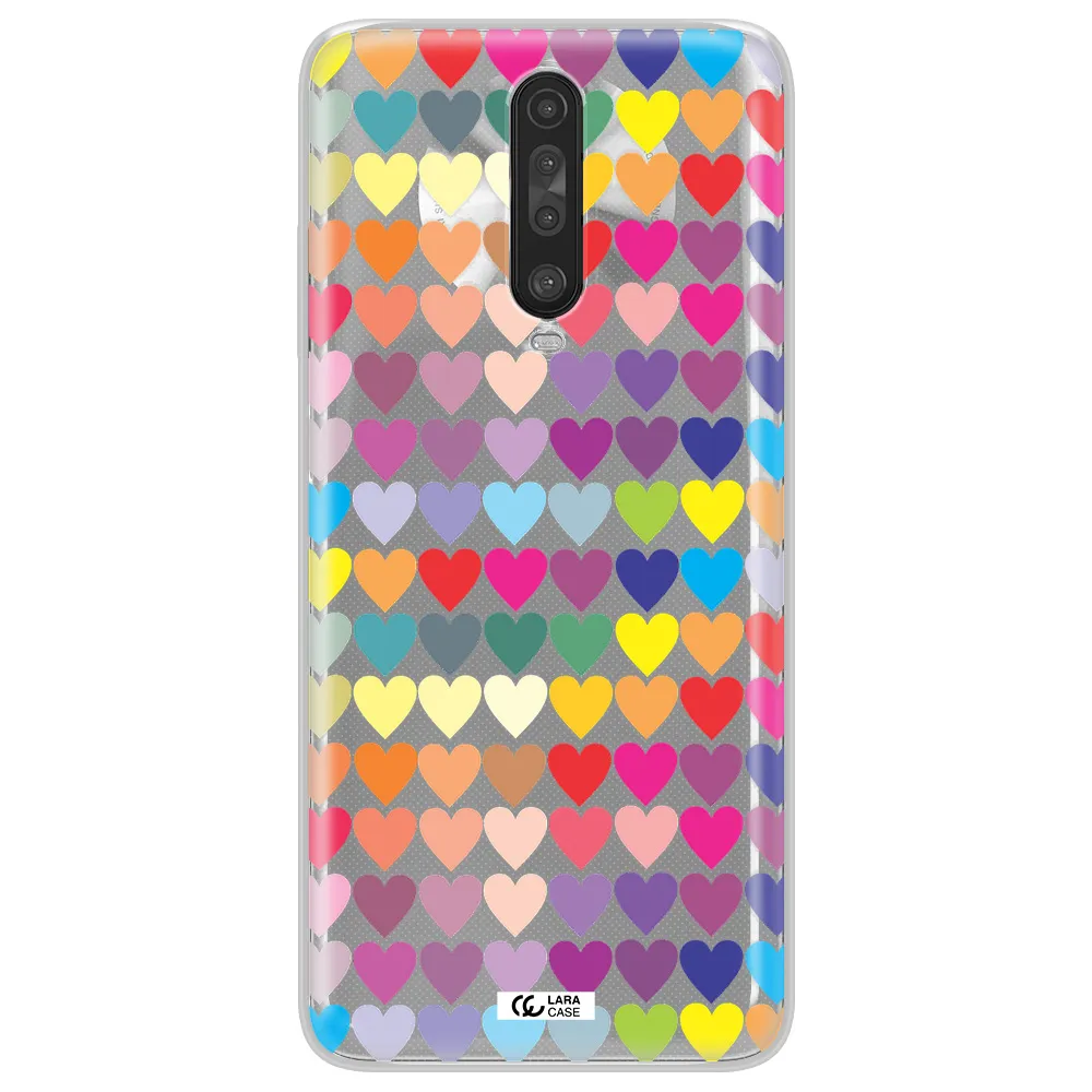 a colorful heart pattern Xiaomi Redmi K30 Clear TPU Case