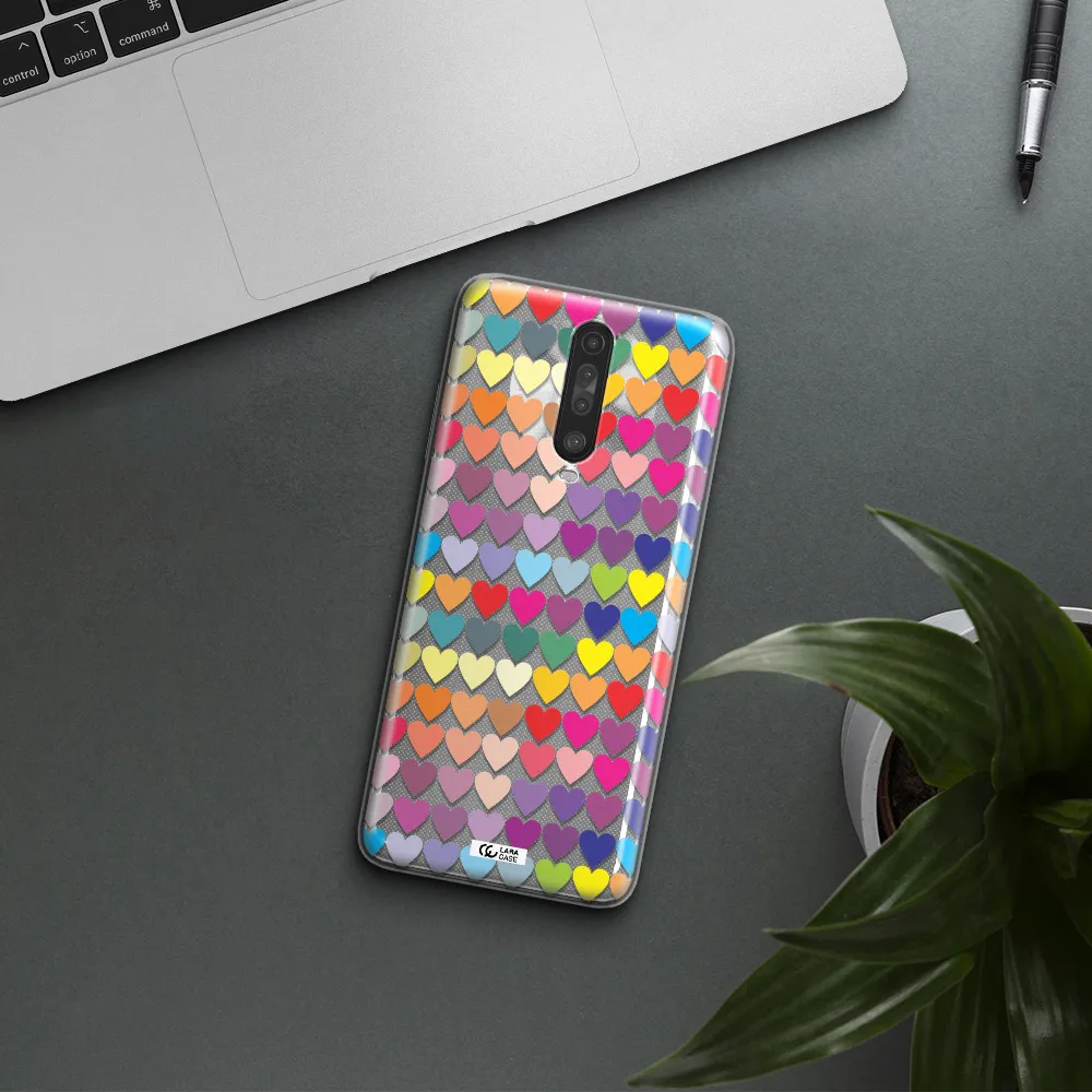 a colorful heart pattern Xiaomi Redmi K30 Clear TPU Case