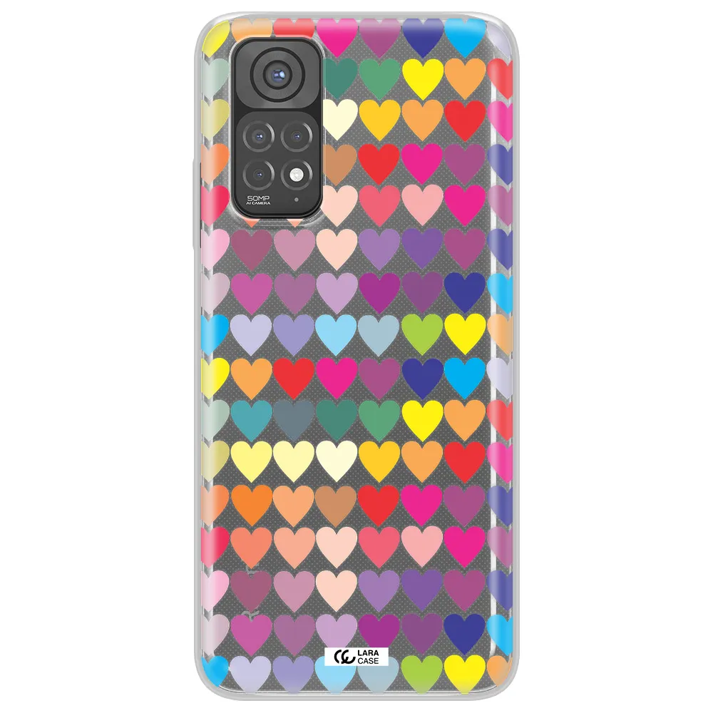 a colorful heart pattern Xiaomi Redmi Note 11 Clear TPU Case