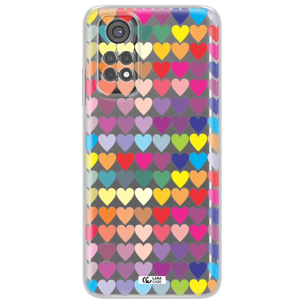 A Colorful Heart Pattern Xiaomi Redmi Note 11S Clear Tpu Case