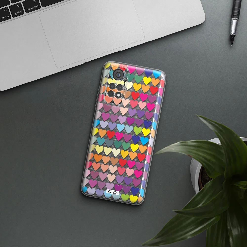 A Colorful Heart Pattern Xiaomi Redmi Note 11S Clear Tpu Case
