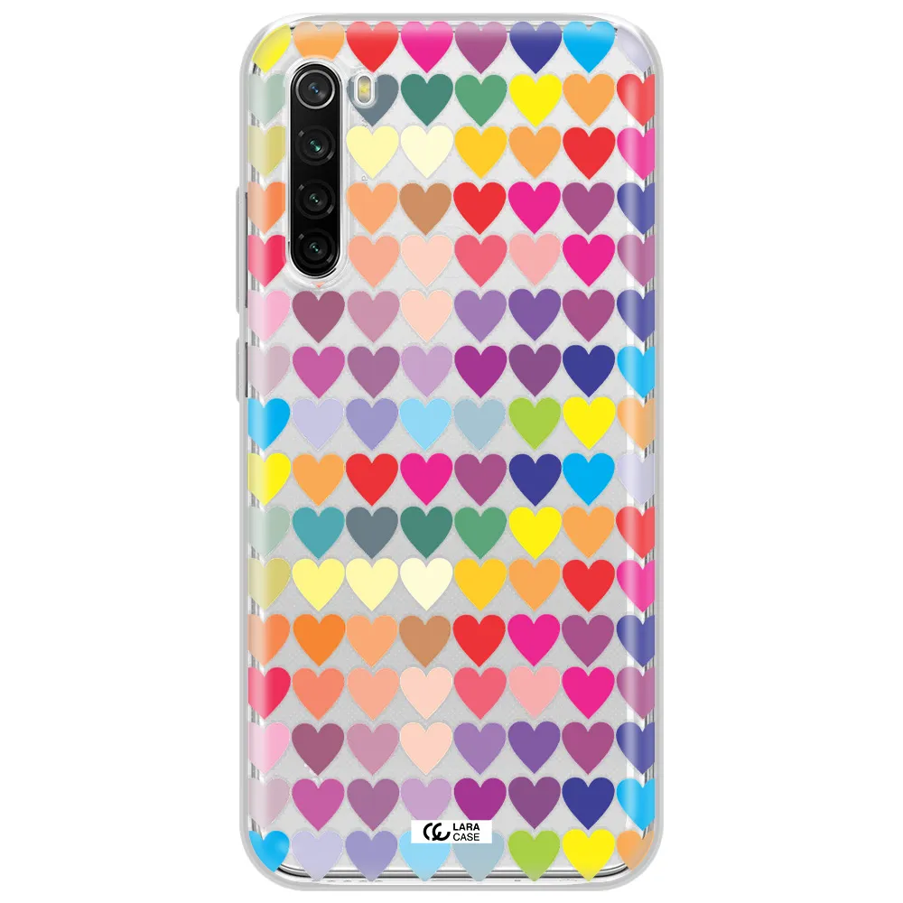 A Colorful Heart Pattern Xiaomi Redmi Note 8T Clear Tpu Case