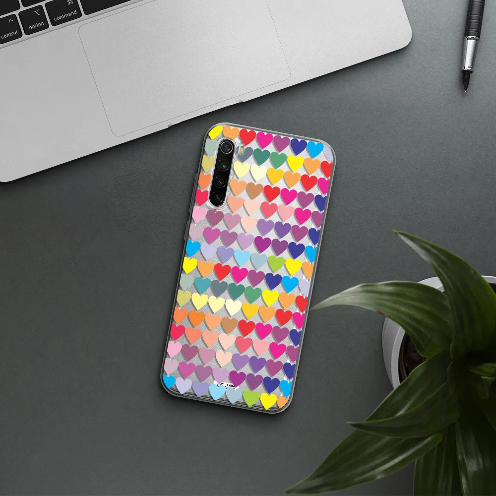 A Colorful Heart Pattern Xiaomi Redmi Note 8T Clear Tpu Case