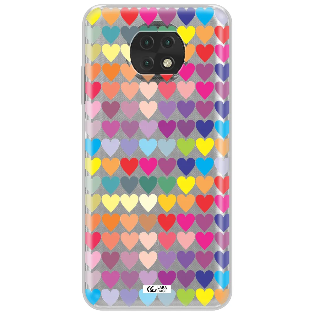 A Colorful Heart Pattern Xiaomi Redmi Note 9T Clear Tpu Case