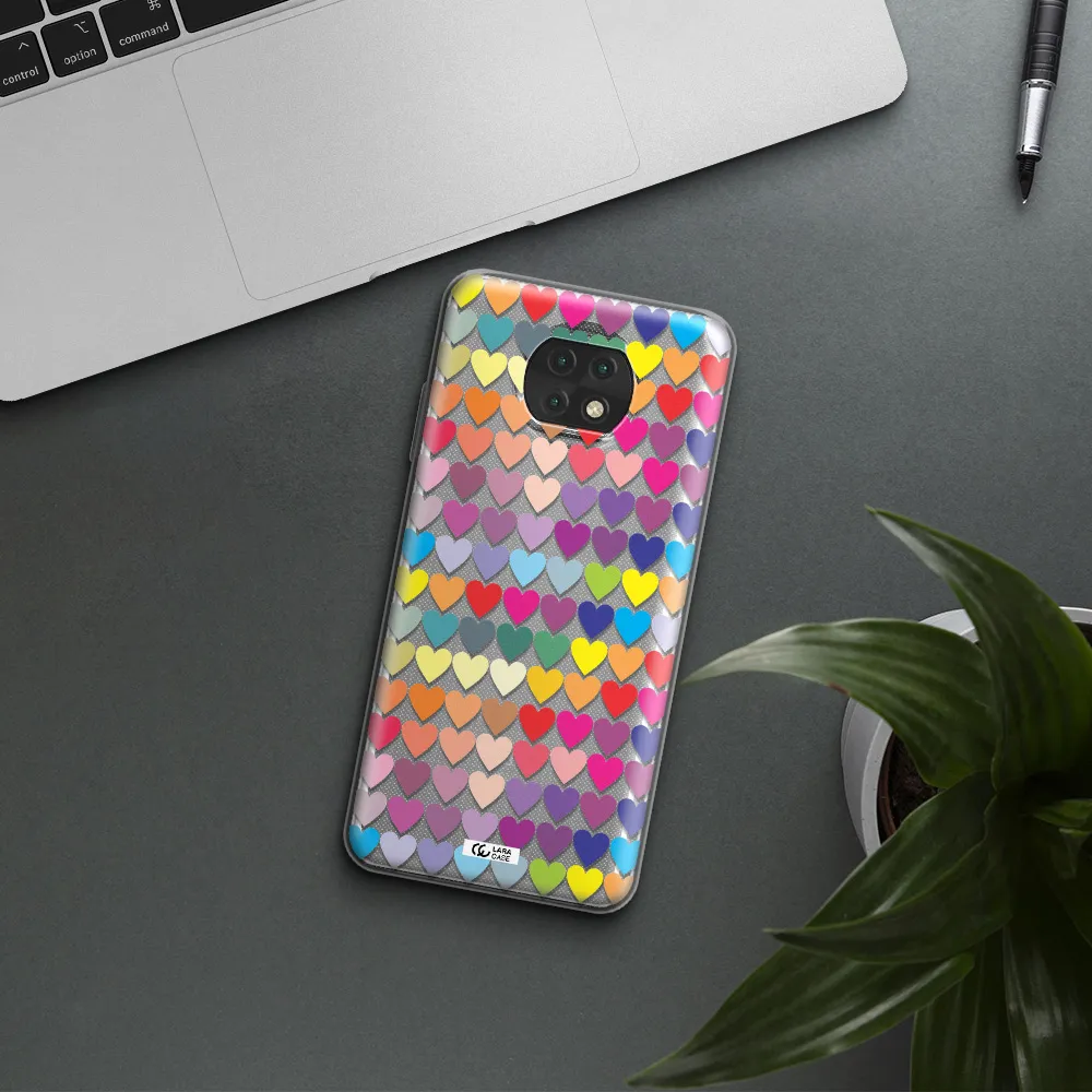 A Colorful Heart Pattern Xiaomi Redmi Note 9T Clear Tpu Case