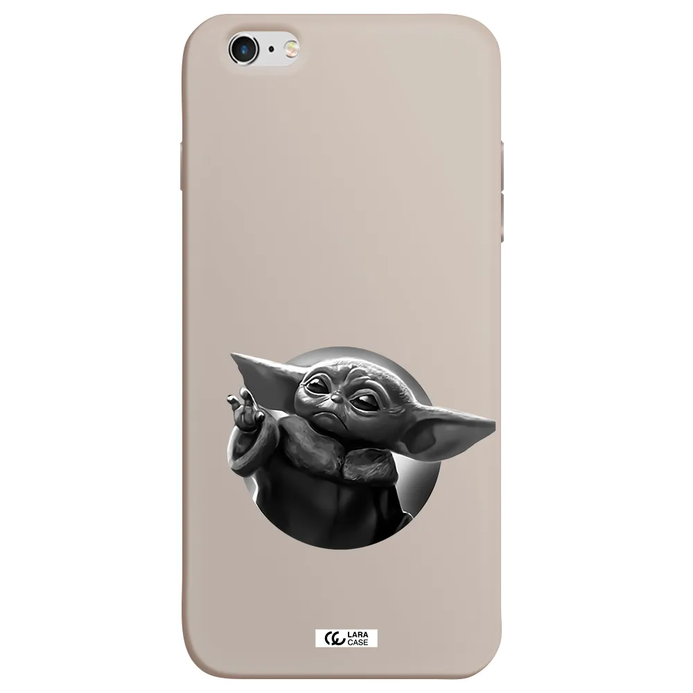 a black and white image of a baby yoda Apple iPhone 6S Silicone Stone Case