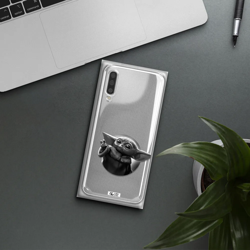 A Black And White Image Of A Baby Yoda Samsung A50S Clear Tpu Case
