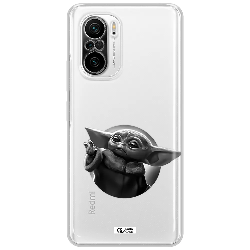 A Black And White Image Of A Baby Yoda Xiaomi Poco F3 Clear Tpu Case
