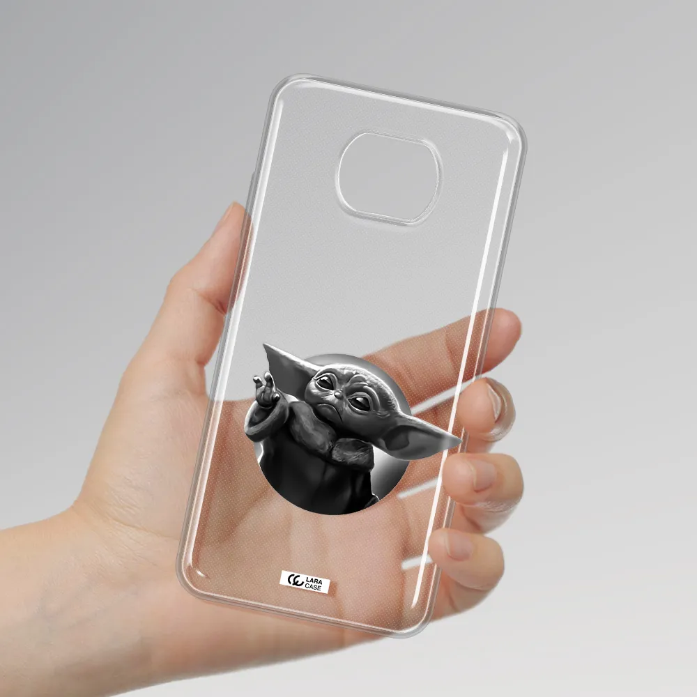 A Black And White Image Of A Baby Yoda Xiaomi Redmi Note 9T Clear Tpu Case