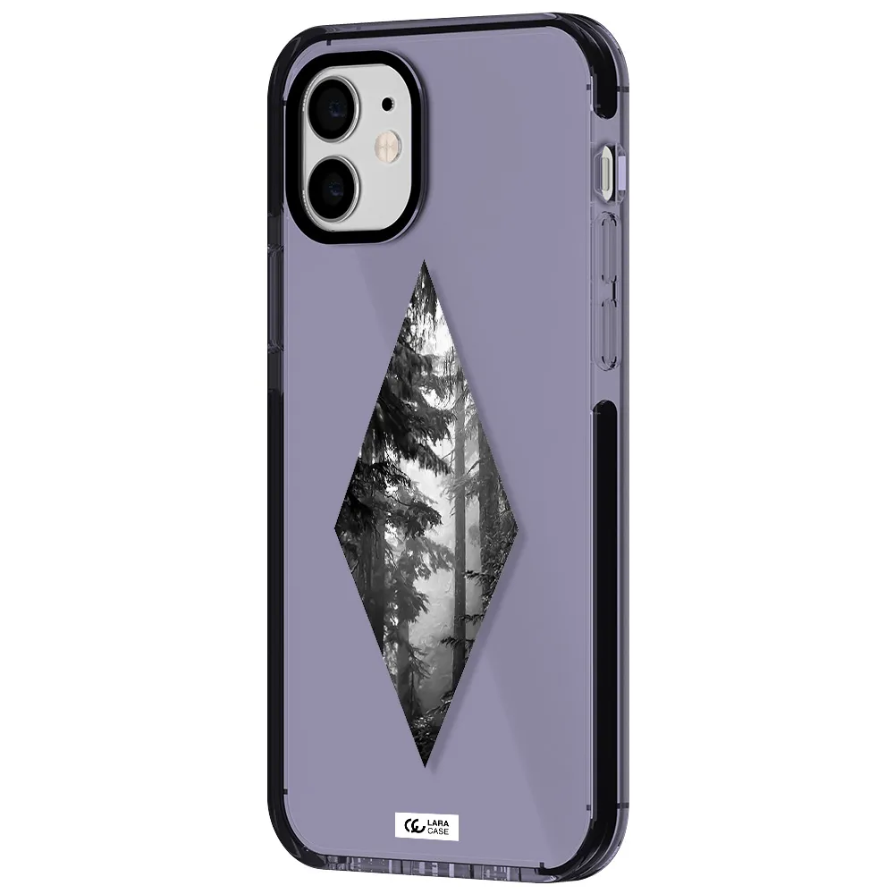 a diamond shaped image of trees Apple iPhone 11 impact Lilac Case