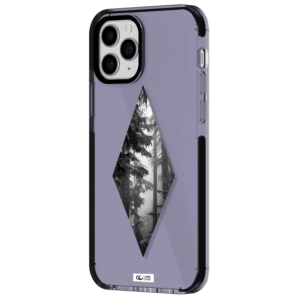 a diamond shaped image of trees Apple iPhone 11 pro max impact Lilac Case