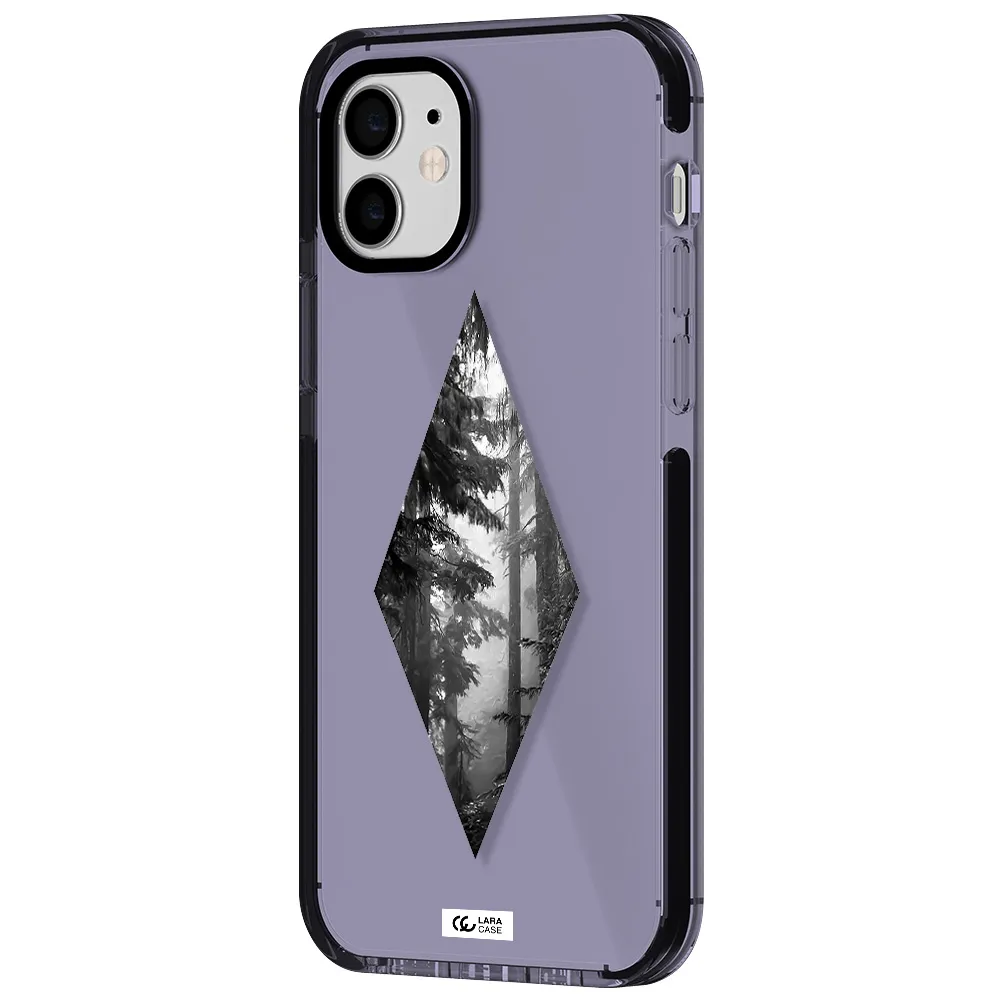 a diamond shaped image of trees Apple iPhone 12 impact Lilac Case