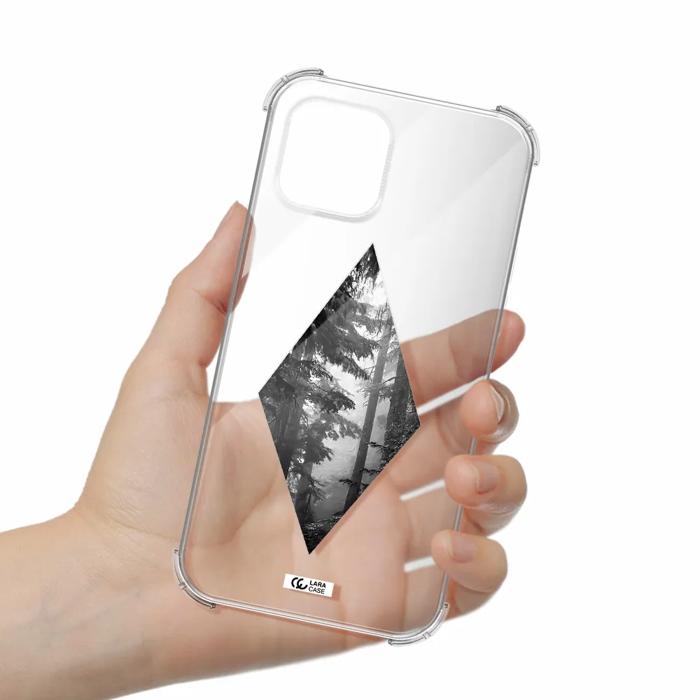 a diamond shaped image of trees Apple iPhone 12 mini Clear PC Case