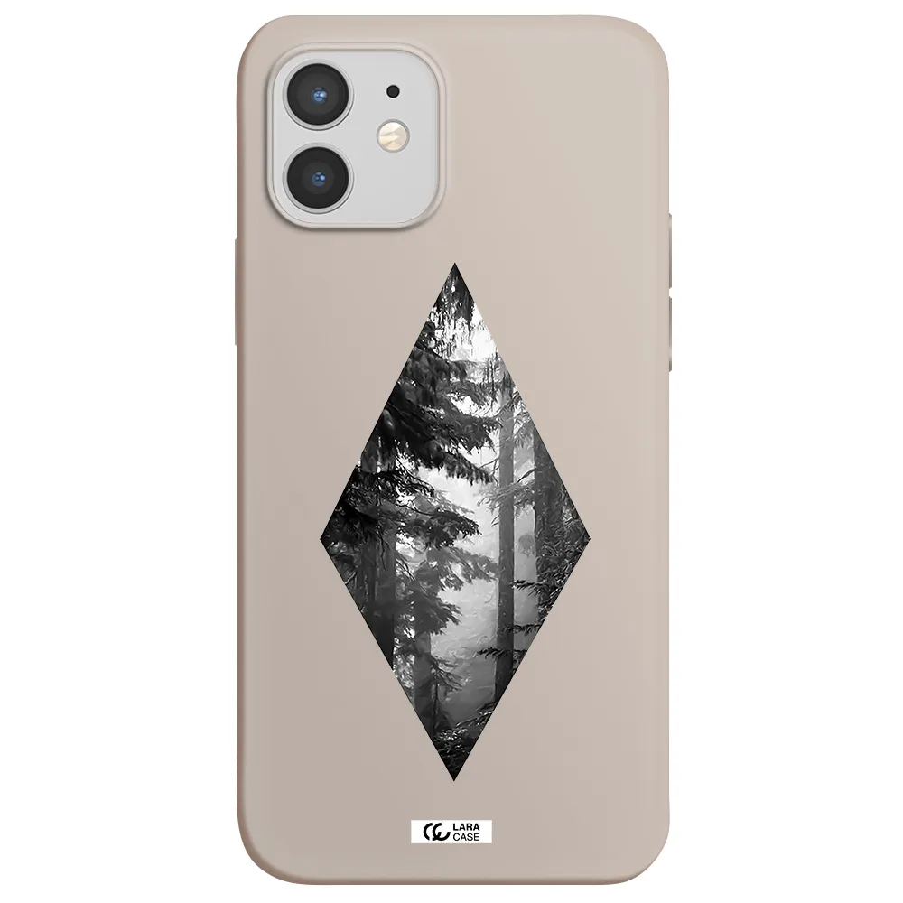 a diamond shaped image of trees Apple iPhone 12 mini Silicone Stone Case