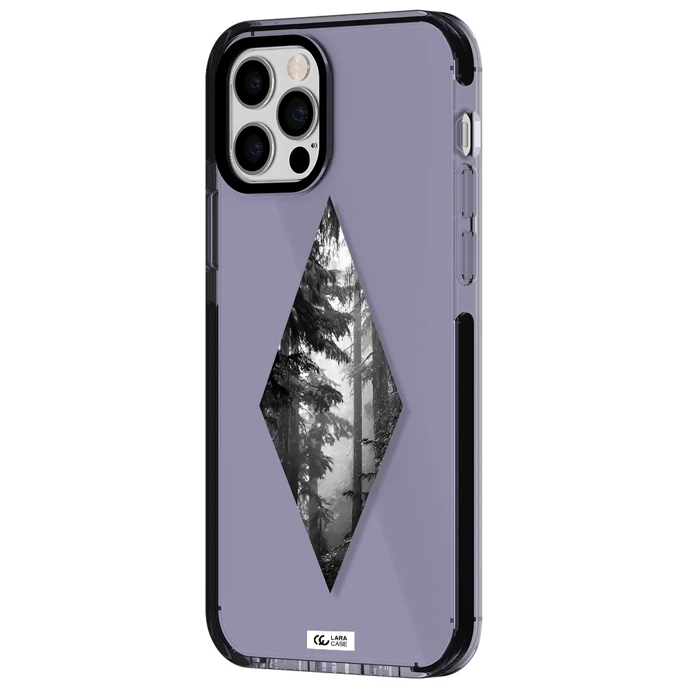 a diamond shaped image of trees Apple iPhone 12 pro impact Lilac Case