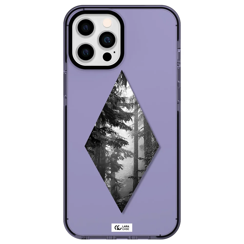 a diamond shaped image of trees Apple iPhone 12 pro max impact Lilac Case