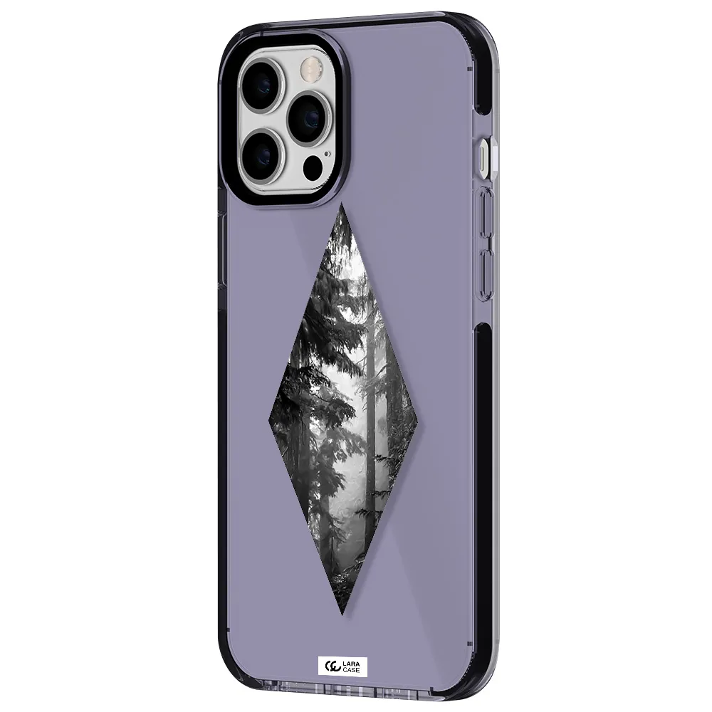 a diamond shaped image of trees Apple iPhone 12 pro max impact Lilac Case