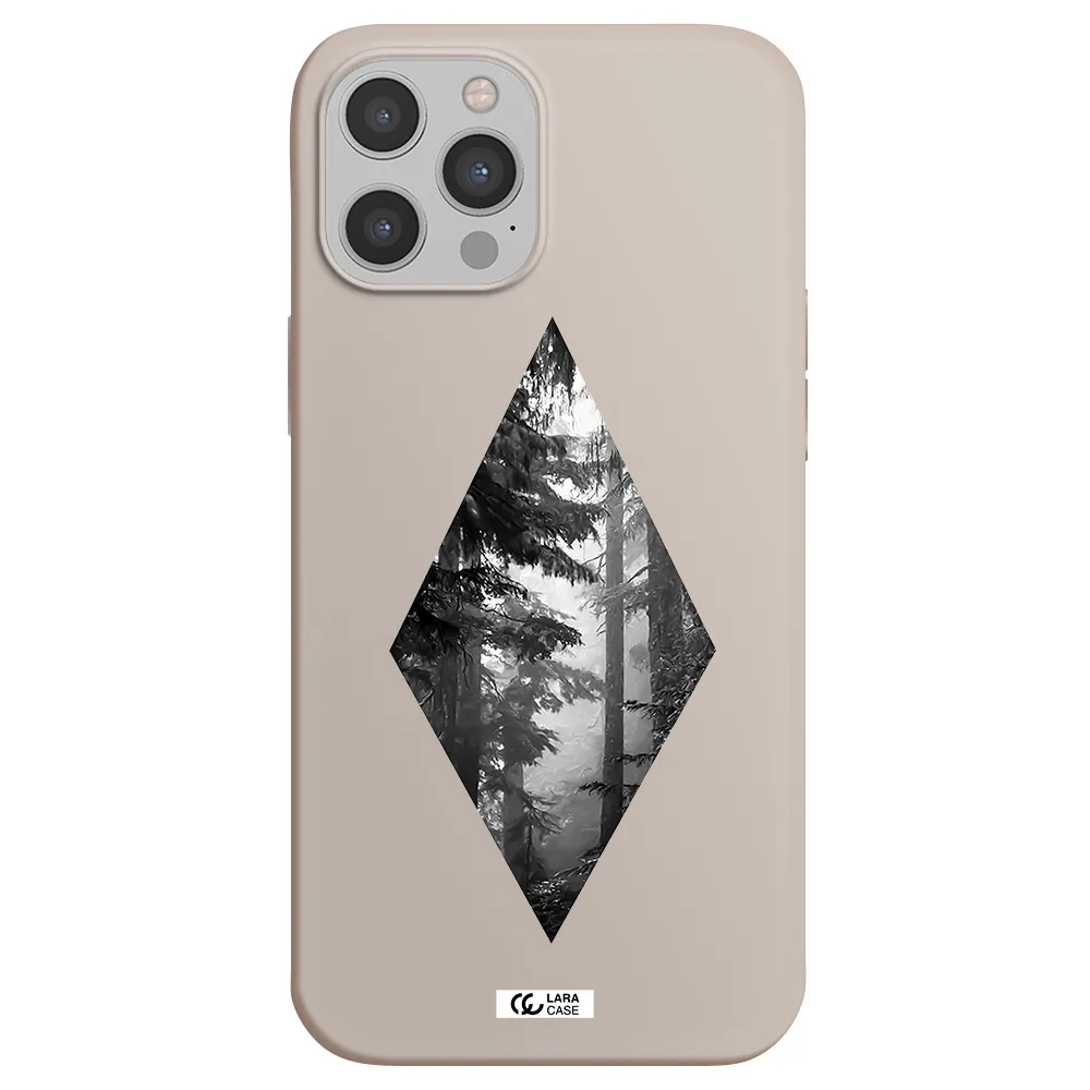 a diamond shaped image of trees Apple iPhone 12 pro max Silicone Stone Case