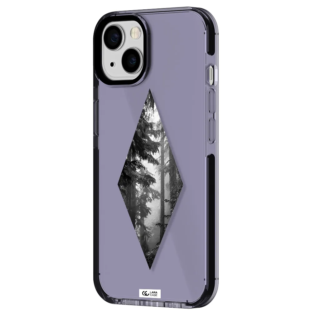a diamond shaped image of trees Apple iPhone 13 impact Lilac Case