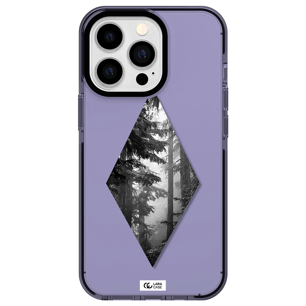 a diamond shaped image of trees Apple iPhone 13 Pro impact Lilac Case