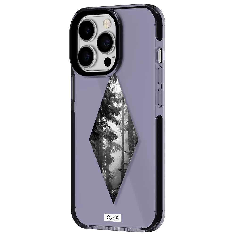 a diamond shaped image of trees Apple iPhone 13 Pro impact Lilac Case
